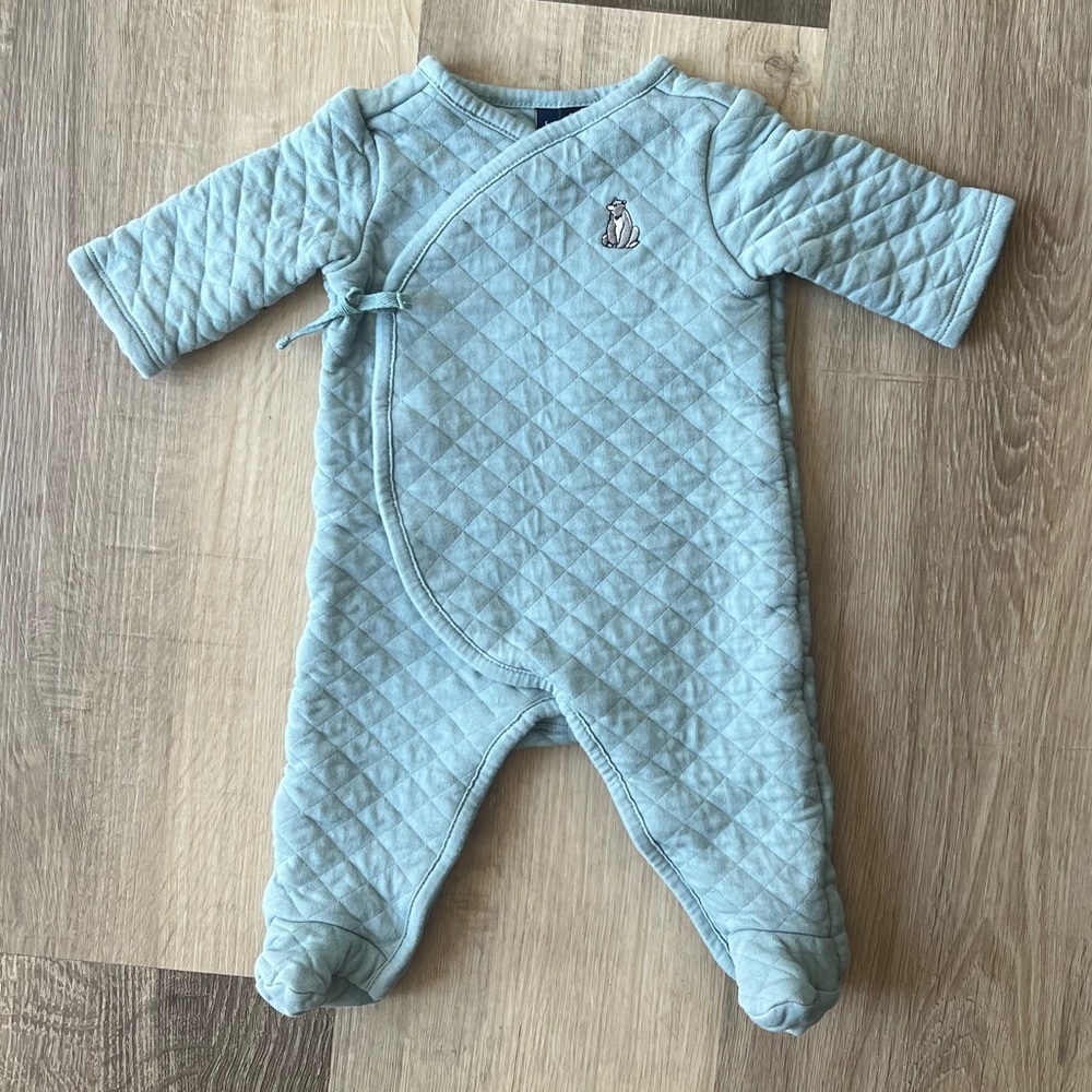 Janie and Jack Blue Bear Quilted One-Piece 0-3 months